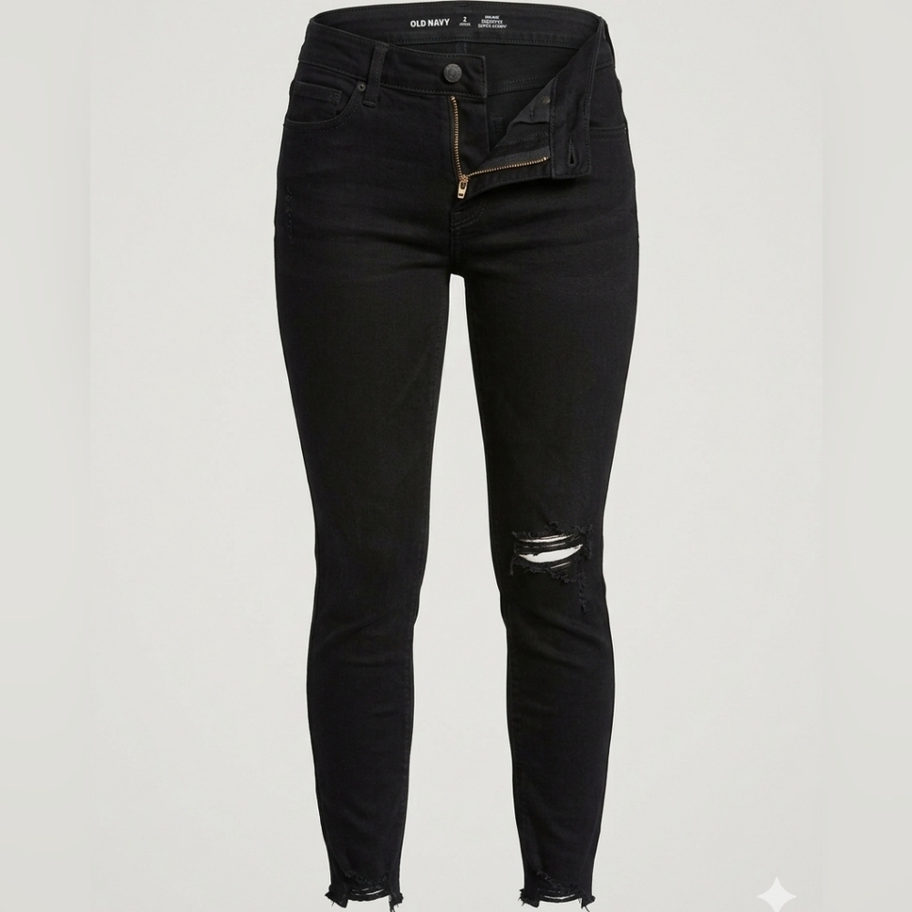 Old Navy Black Ripped Skinny Jeans